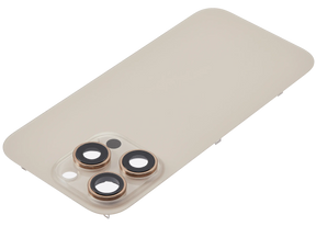 Back Glass With Steel Plate With MagSafe Magnet Pre-Installed Compatible For iPhone 16 Pro (No Logo) (Desert Titanium)