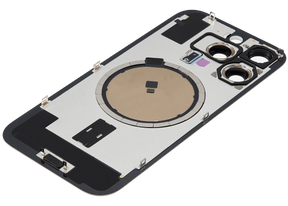 Back Glass With Steel Plate With MagSafe Magnet Pre-Installed Compatible For iPhone 16 Pro (No Logo) (Desert Titanium)