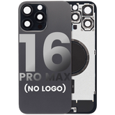Back Glass With Steel Plate With MagSafe Magnet Pre-Installed Compatible For iPhone 16 Pro Max (No Logo) (Black Titanium)