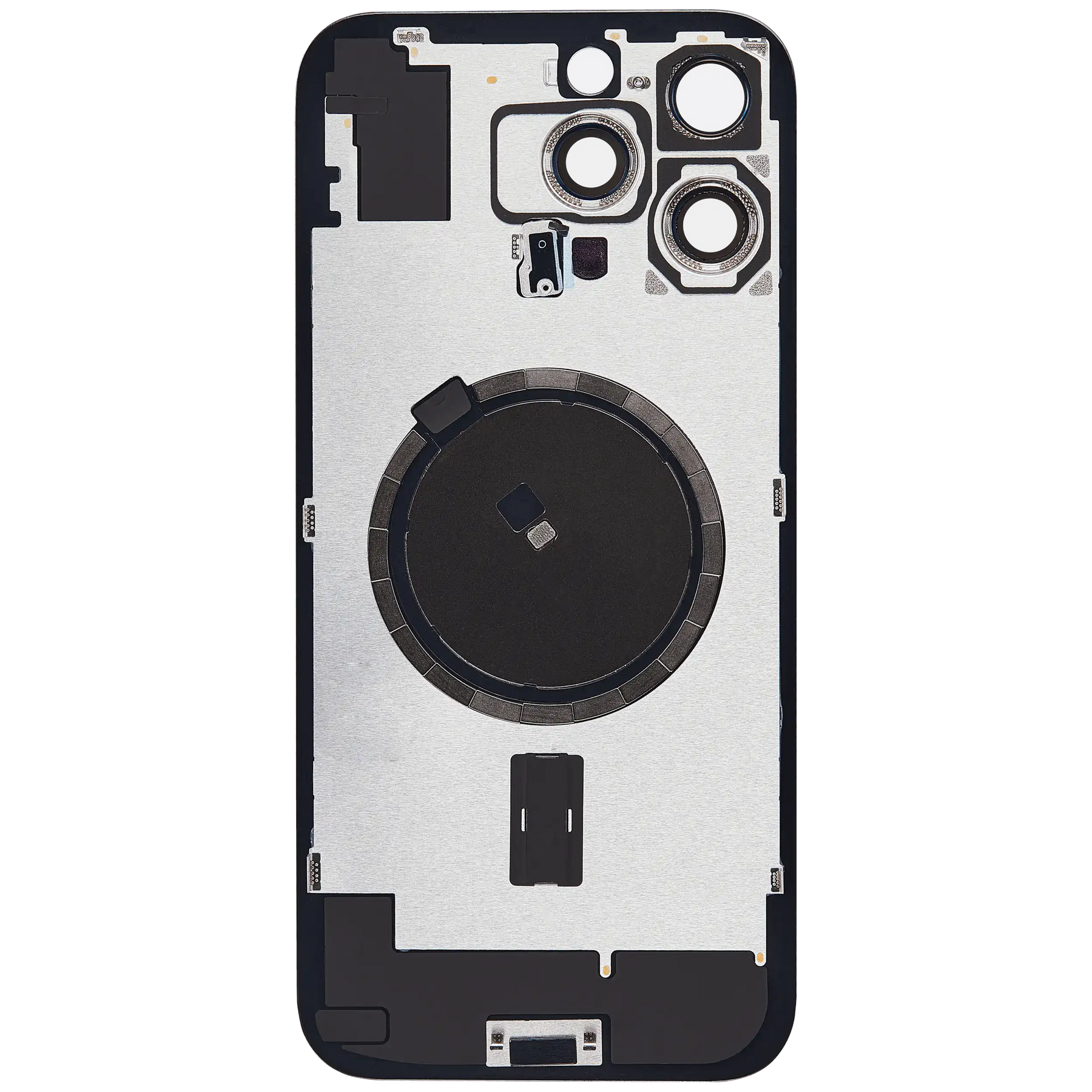 Back Glass With Steel Plate With MagSafe Magnet Pre-Installed Compatible For iPhone 16 Pro Max (No Logo) (Black Titanium)