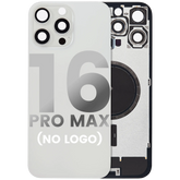 Back Glass With Steel Plate With MagSafe Magnet Pre-Installed Compatible For iPhone 16 Pro Max (No Logo) (White Titanium)