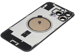 Back Glass With Steel Plate With MagSafe Magnet Pre-Installed Compatible For iPhone 16 Pro Max (No Logo) (White Titanium)