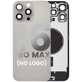 Back Glass With Steel Plate With MagSafe Magnet Pre-Installed Compatible For iPhone 16 Pro Max (No Logo) (Natural Titanium)