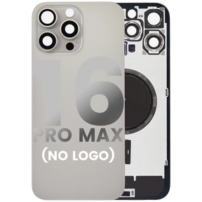Back Glass With Steel Plate With MagSafe Magnet Pre-Installed Compatible For iPhone 16 Pro Max (No Logo) (Natural Titanium)