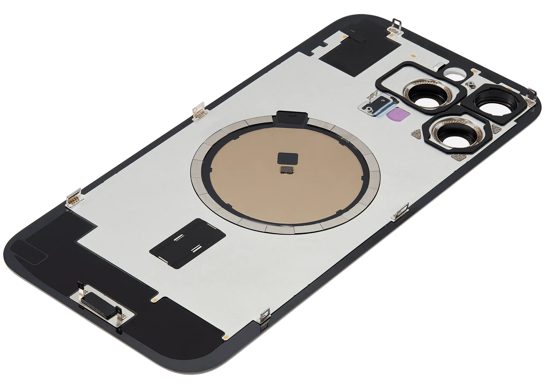 Back Glass With Steel Plate With MagSafe Magnet Pre-Installed Compatible For iPhone 16 Pro Max (No Logo) (Natural Titanium)