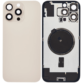 Back Glass With Steel Plate With MagSafe Magnet Pre-Installed Compatible For iPhone 16 Pro Max (No Logo) (Desert Titanium)