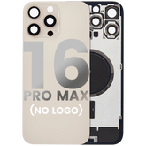 Back Glass With Steel Plate With MagSafe Magnet Pre-Installed Compatible For iPhone 16 Pro Max (No Logo) (Desert Titanium)