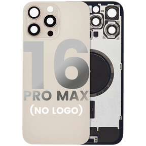 Back Glass With Steel Plate With MagSafe Magnet Pre-Installed Compatible For iPhone 16 Pro Max (No Logo) (Desert Titanium)