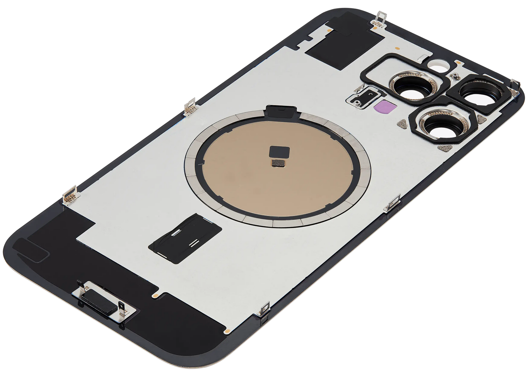 Back Glass With Steel Plate With MagSafe Magnet Pre-Installed Compatible For iPhone 16 Pro Max (No Logo) (Desert Titanium)