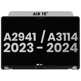 Complete LCD Display Assembly Compatible For MacBook Air 15" (A2941 / Mid 2023) / Air 15" (A3114 / Mid 2024) (Used OEM Pull: Grade A) (Silver)