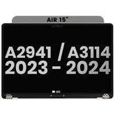 Complete LCD Display Assembly Compatible For MacBook Air 15" (A2941 / Mid 2023) / Air 15" (A3114 / Mid 2024) (Used OEM Pull: Grade B) (Space Gray)