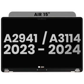 Complete LCD Display Assembly Compatible For MacBook Air 15" (A2941 / Mid 2023) / Air 15" (A3114 / Mid 2024) (Used OEM Pull: Grade B) (Space Gray)