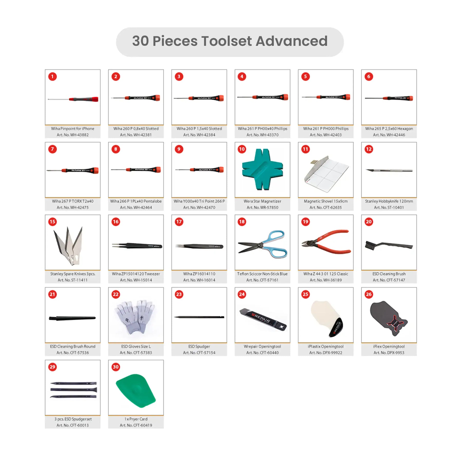 30 Pieces Toolset Advanced (Wrepair)