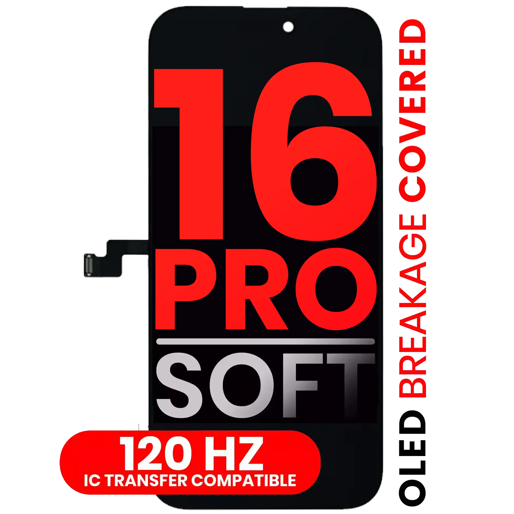 OLED Assembly Compatible For iPhone 16 Pro (Aftermarket Pro: XO7 Soft) (120HZ)