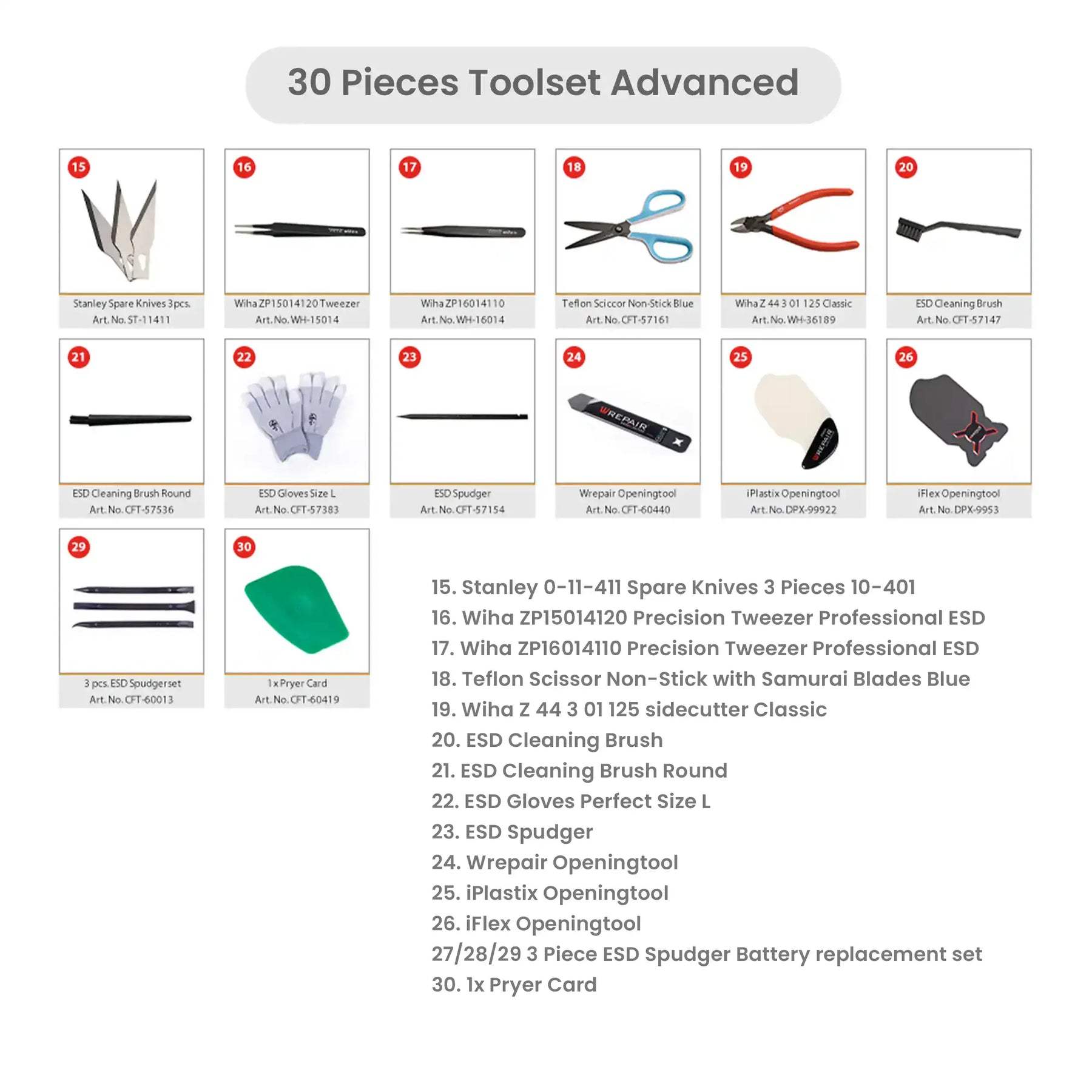 30 Pieces Toolset Advanced (Wrepair)