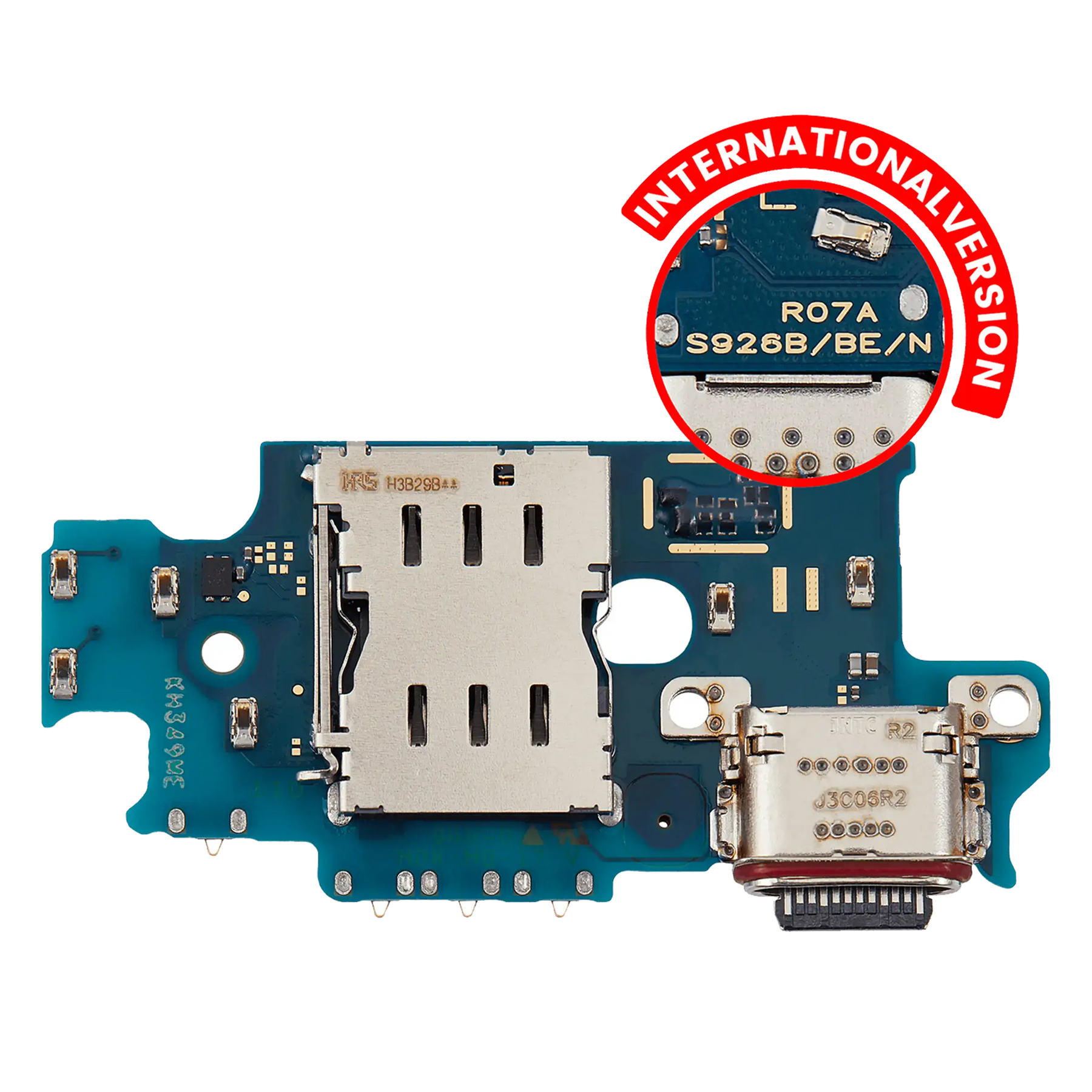 Charging Port Board With Sim Card Reader Compatible For Samsung Galaxy S24 Plus 5G (S926B) (International Version) (Premium)