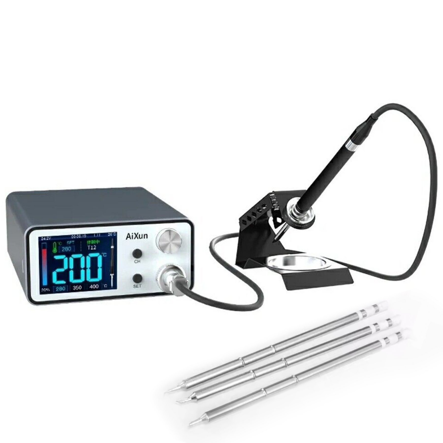 T3A Intelligent Soldering Station With T12 Handle And Iron Tips (110V) (Aixun)