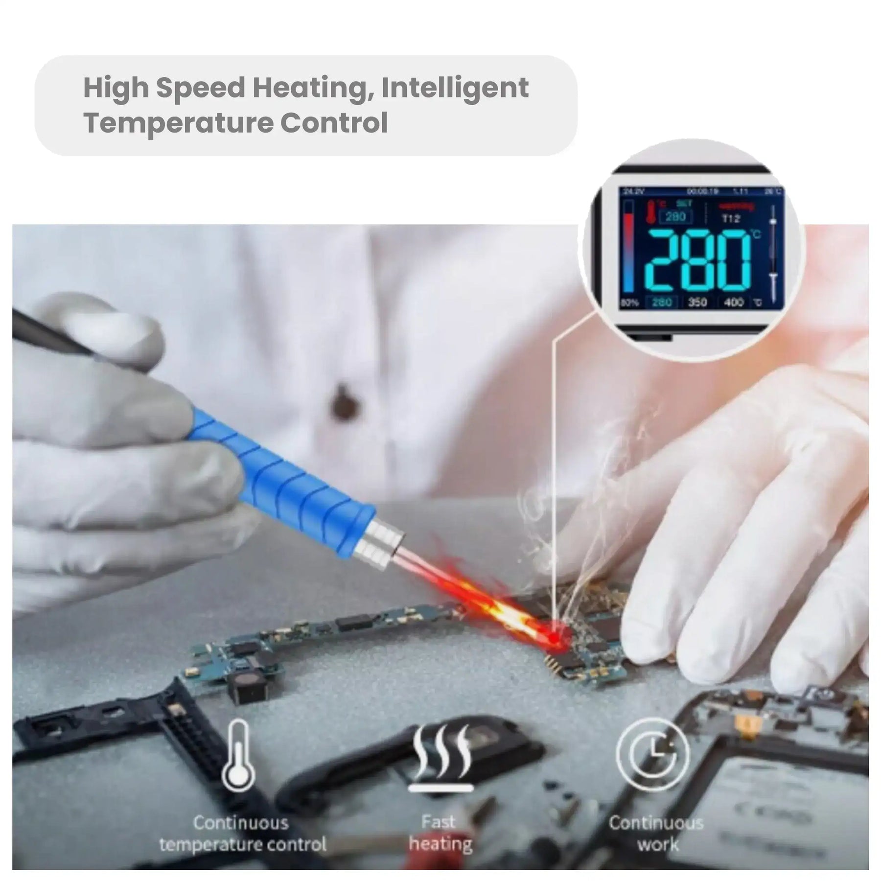 T3A Intelligent Soldering Station With T245 Handle and 3 Iron Tips (Aixun)