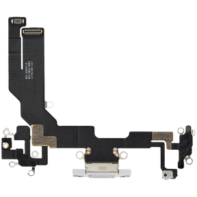 Charging Port Flex Cable Compatible For iPhone 16e (Premium) (White)