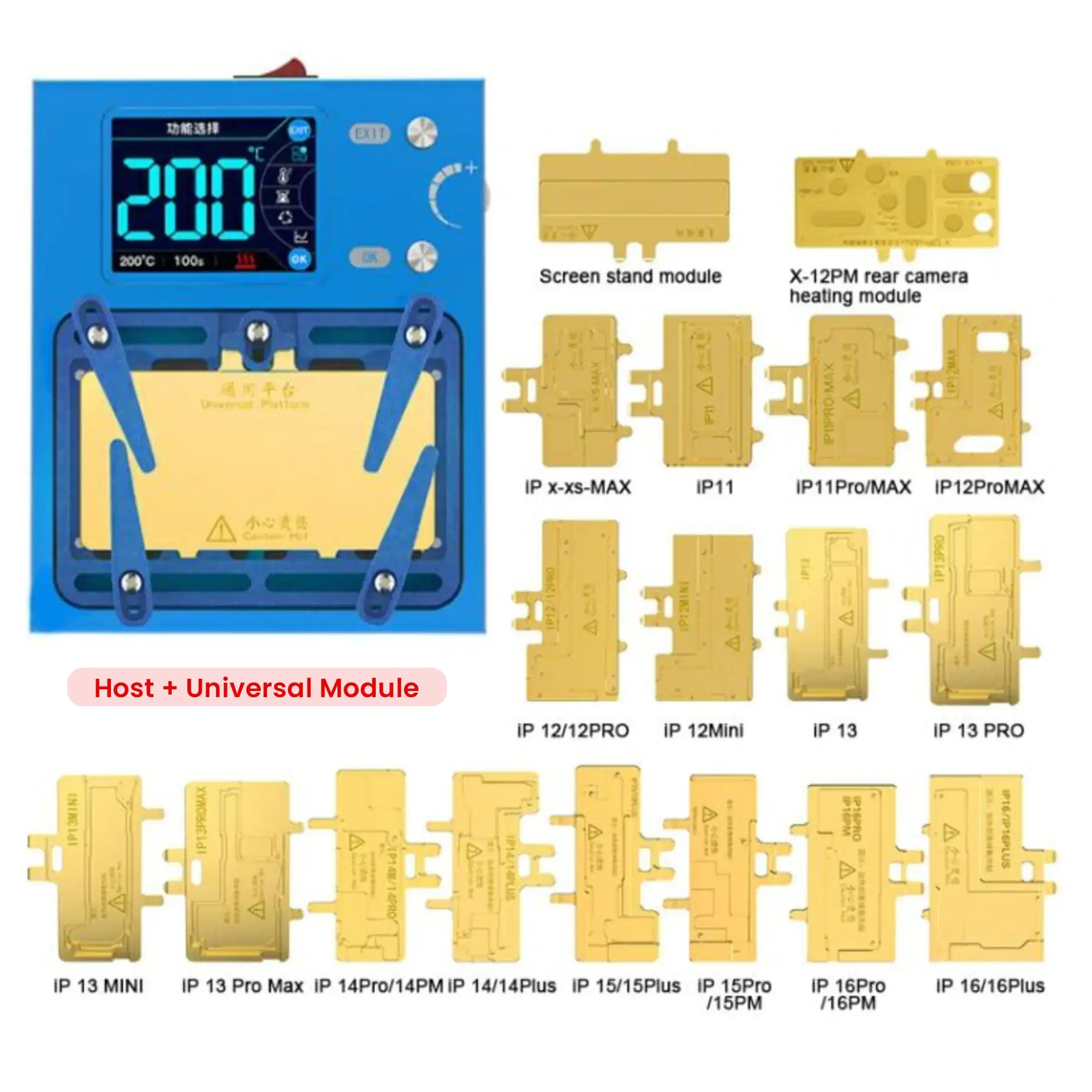 iHeater Pro Desoldering Station 4th Gen W/ iPhone X-16 Pro Max Modules (Aixun)