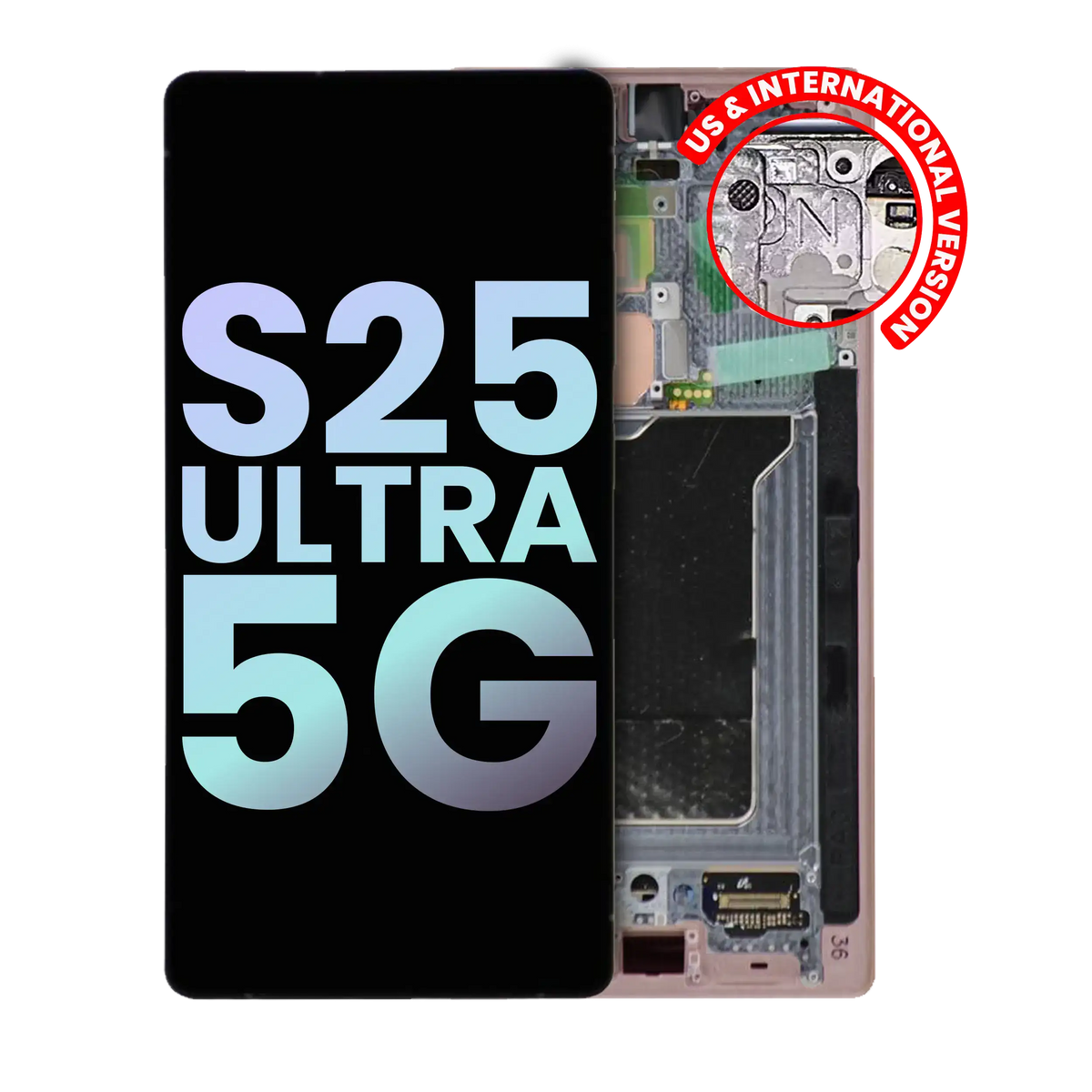 Replacement OLED Assembly With Frame Compatible For Samsung Galaxy S25 Ultra 5G (Service Pack )(US & International) (Titanium Pink Gold)