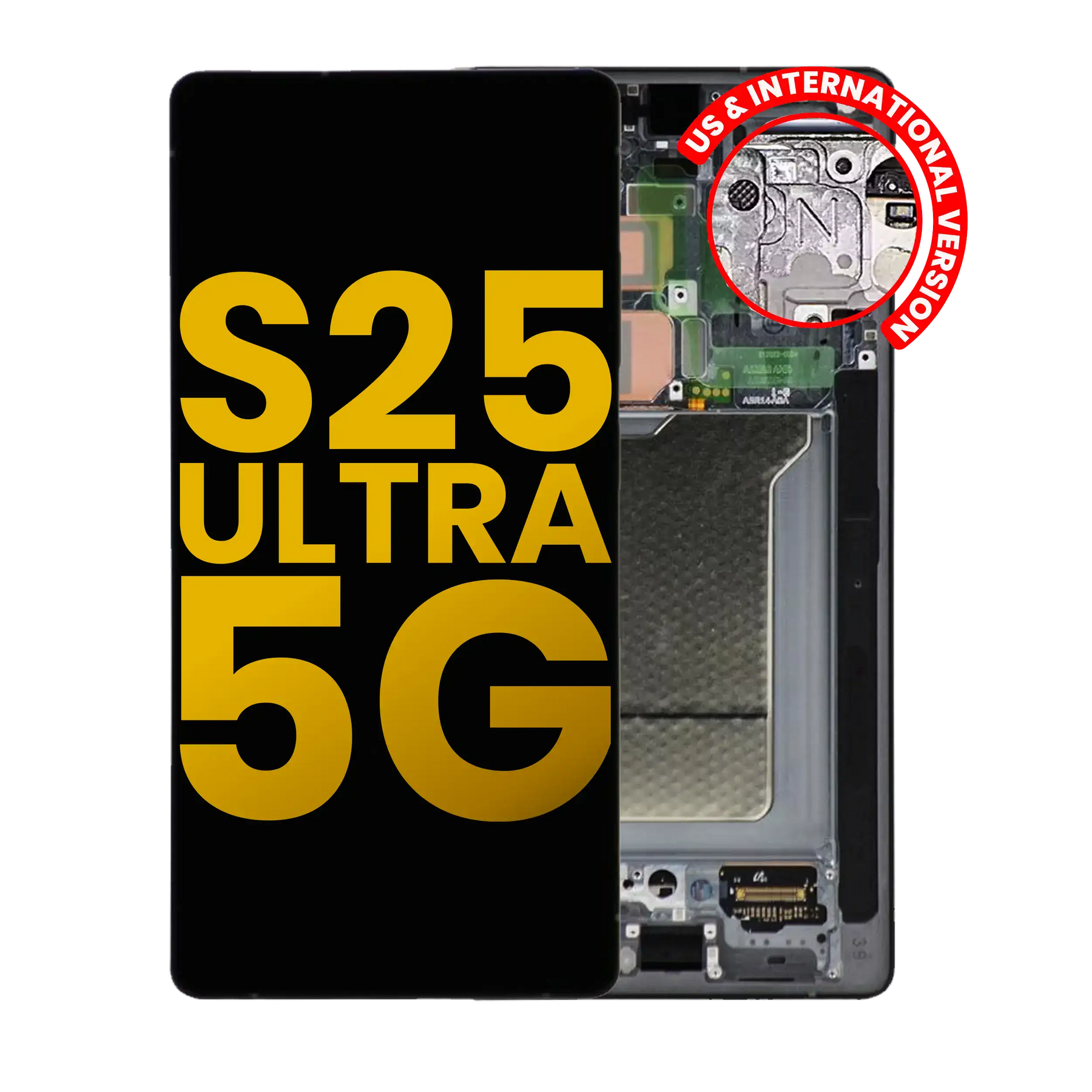 Replacement OLED Assembly With Frame Compatible For Samsung Galaxy S25 Ultra 5G (Refurbished) (US & International) (Titanium Jet Black)