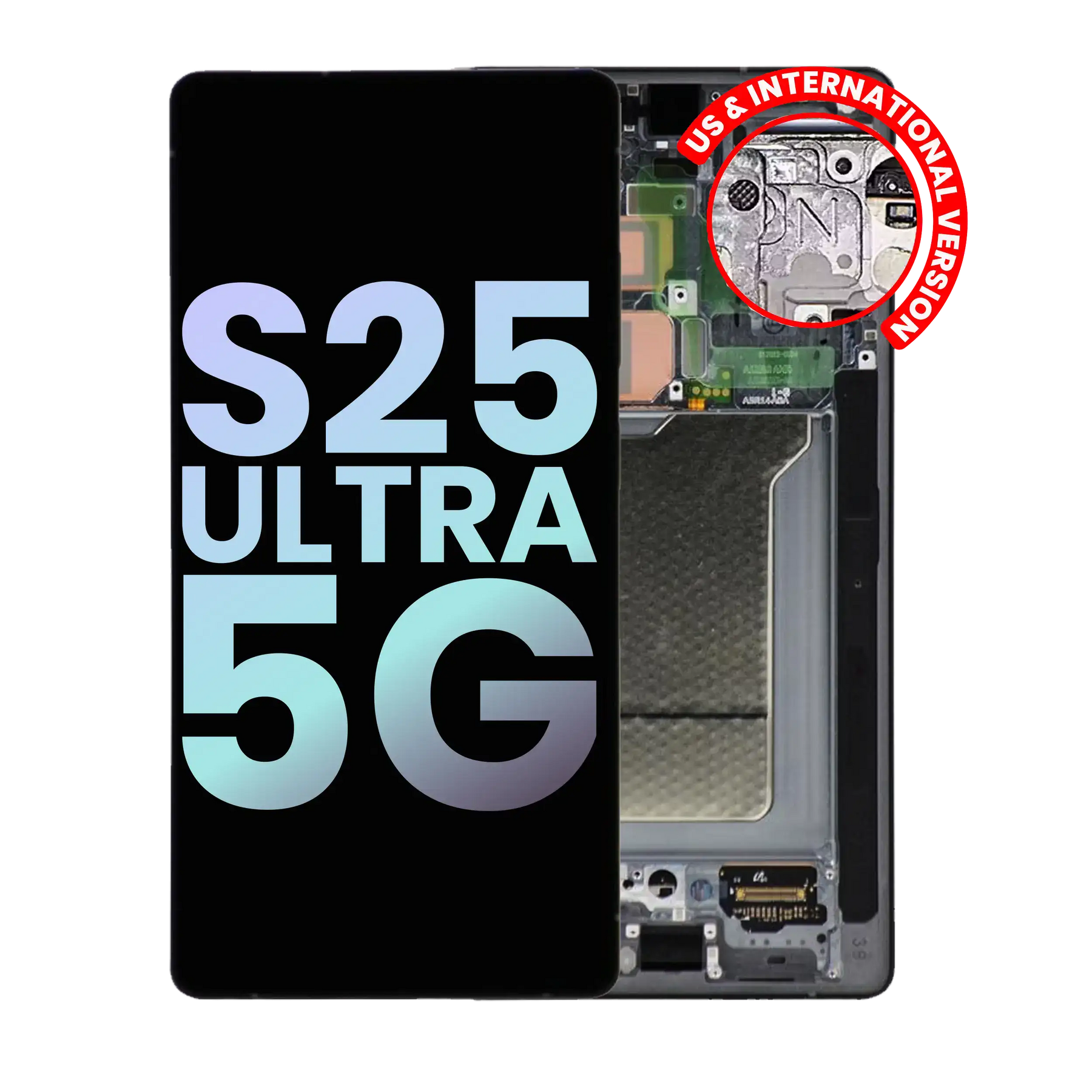 Replacement OLED Assembly With Frame Compatible For Samsung Galaxy S25 Ultra 5G (Service Pack )(US & International) (Titanium Black)