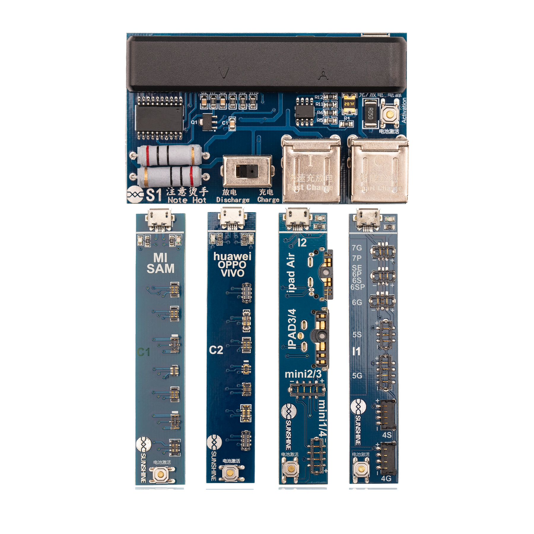Battery Charger Compatible For iPads / iPhones And Samsung (SS-909) (Sunshine)