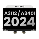 Complete LCD Display Assembly (Glossy) MacBook Pro 14" (A3112 / A3401 / A3185 / A3434) (Late 2024-Late 2025) (Used OEM Pull: Grade A) (Space Black)