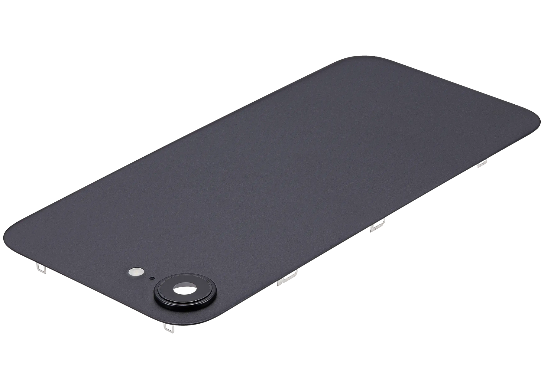 Back Glass With Steel Plate With Wireless NFC Charging MagSafe Magnet & Flashlight Flex Compatible For iPhone 16e (Used OEM Pull: Grade A) (Black)