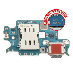 Charging Port Board With Sim Card Reader Compatible For Samsung Galaxy S22 5G (S9010) (Dual Sim Version) (Premium)
