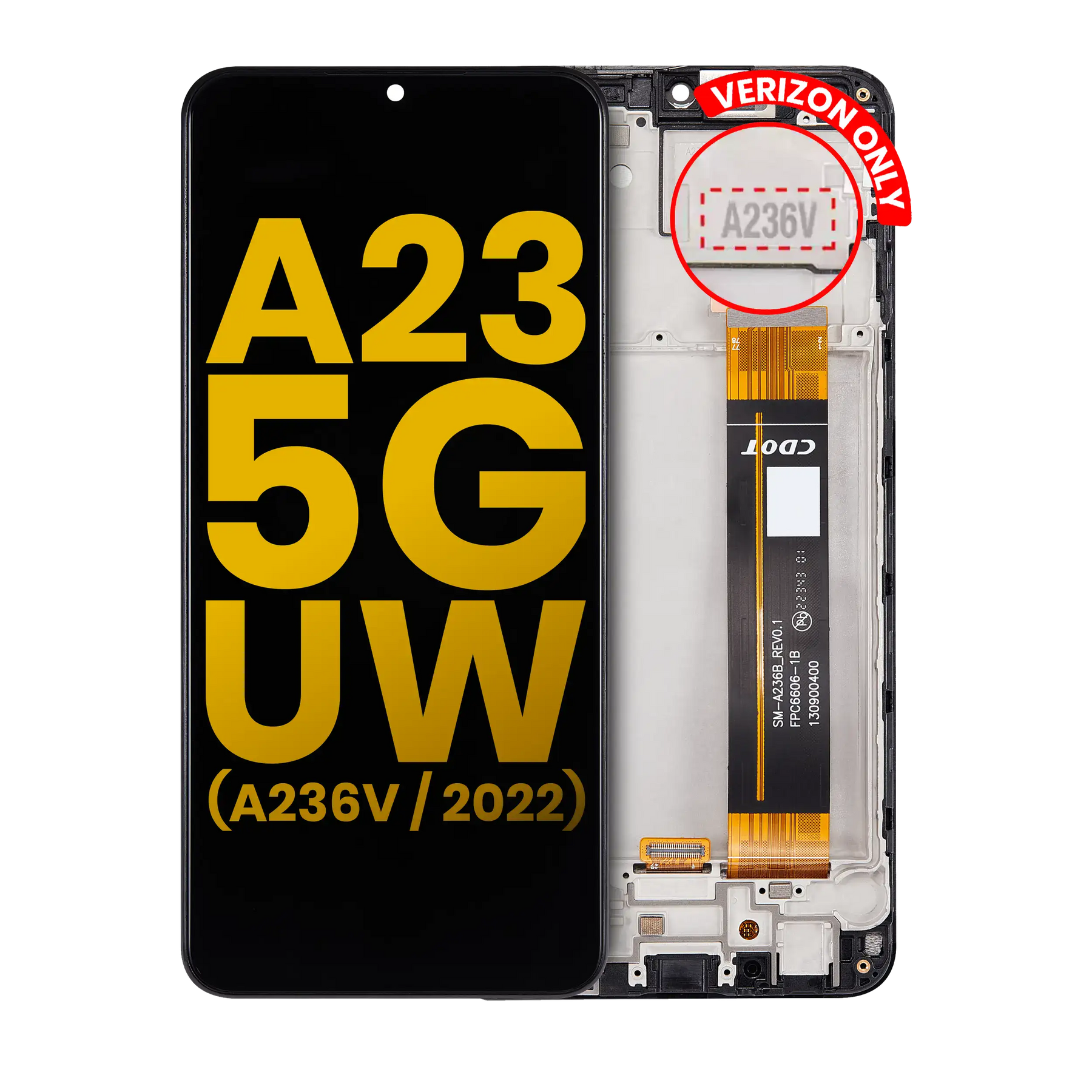 LCD Assembly With Frame Compatible For Samsung Galaxy A23 5G (A236V / 2022) (Verizon V Version) (Refurbished) (All Colors)