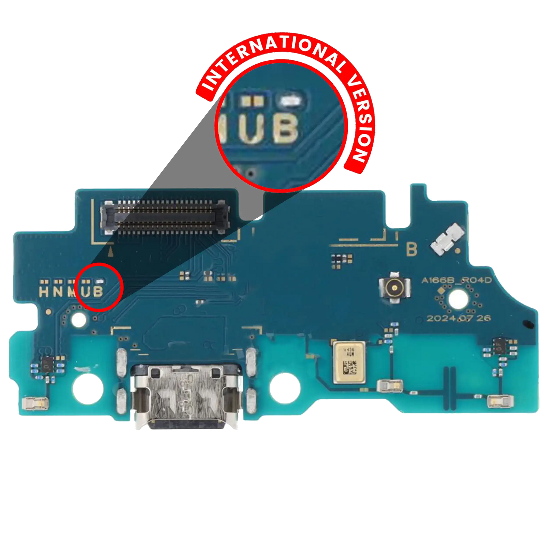 Charging Port With Board Compatible For Samsung Galaxy A16 5G (A166B / 2024) (International Version) (Vemake)