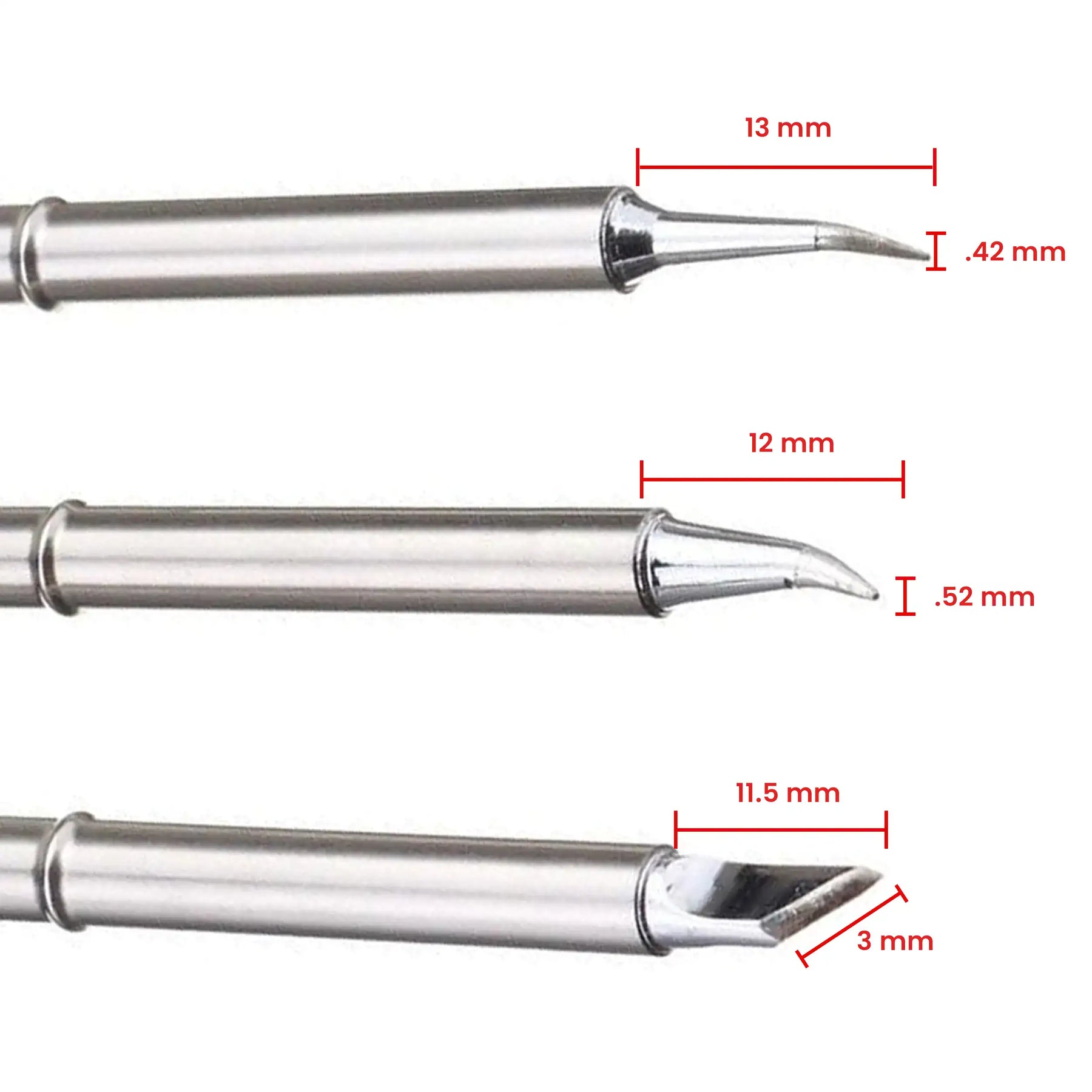 T12 / C12 Iron Tips (3 Piece Set) (Aixun)