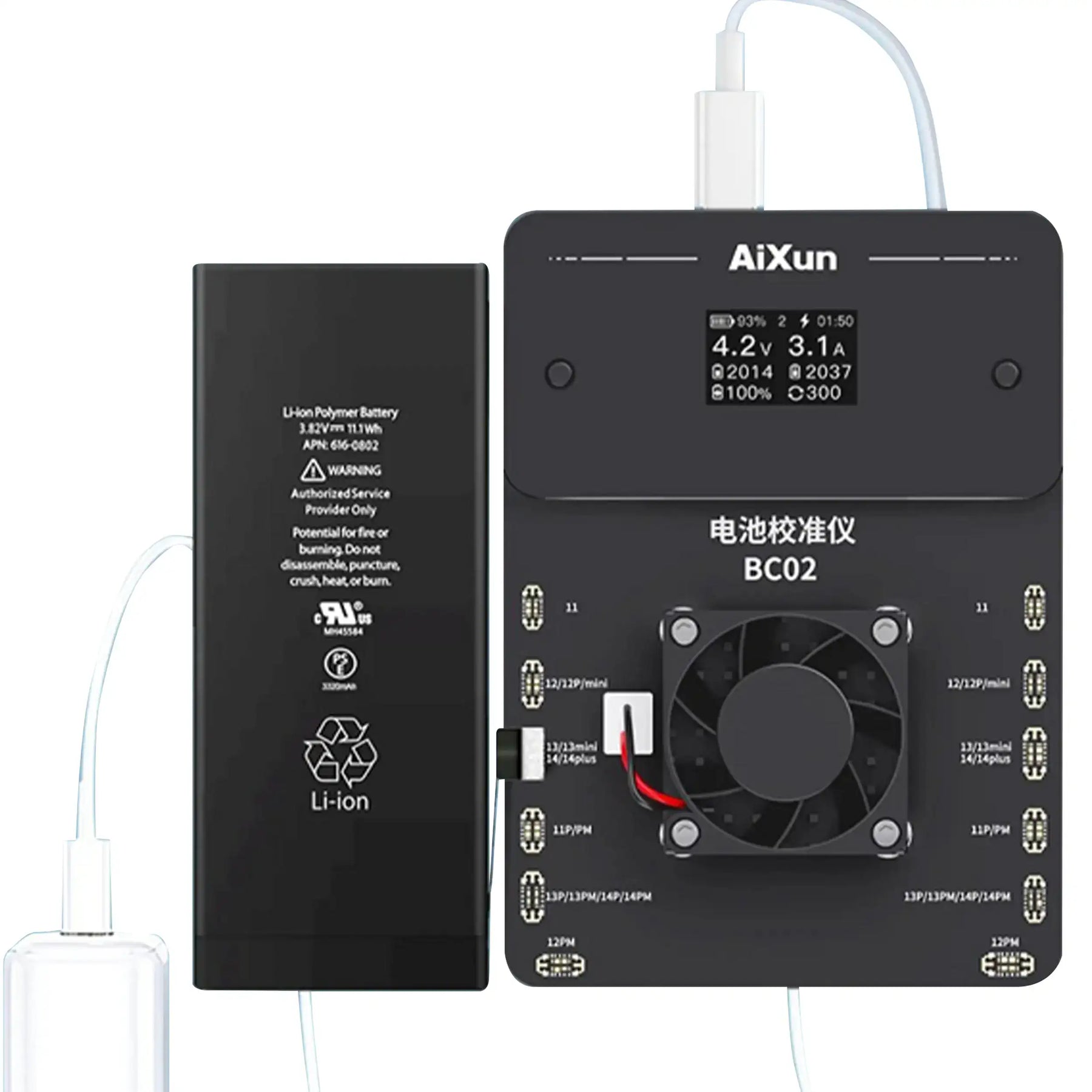 BC02 Battery Calibrator Dual Channel Battery Health Calibration Compatible For iPhone 11-14 Series (Aixun)