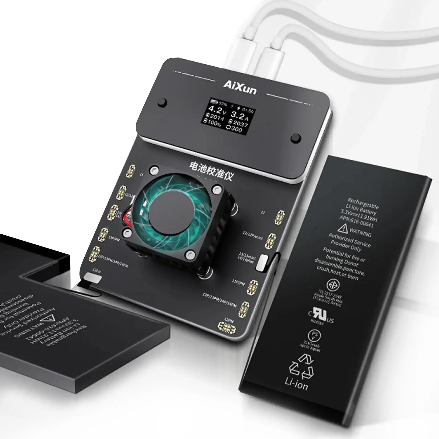 BC02 Battery Calibrator Dual Channel Battery Health Calibration Compatible For iPhone 11-14 Series (Aixun)