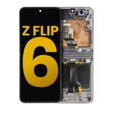 Inner OLED Assembly With Frame Compatible For Samsung Galaxy Z Flip 6 5G (US & International) (Refurbished) (Silver Shadow)