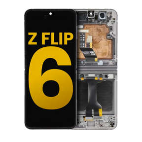 Inner OLED Assembly With Frame Compatible For Samsung Galaxy Z Flip 6 5G (US & International) (Refurbished) (Silver Shadow)