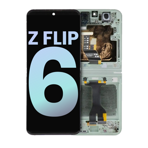 Inner OLED Assembly With Frame Compatible For Samsung Galaxy Z Flip 6 5G (US & International) (Service Pack) (Mint)