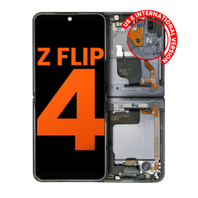 Inner OLED Assembly With Frame Compatible For Samsung Galaxy Z Flip 4 5G (US & International) (Blemish: Grade A) (Graphite)