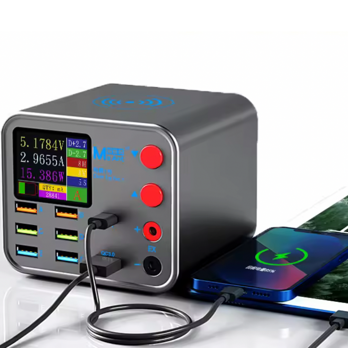 Dianba No.1 22W 8-Port Charger with Wireless Charger and Power Supply Built In (MaAnt)