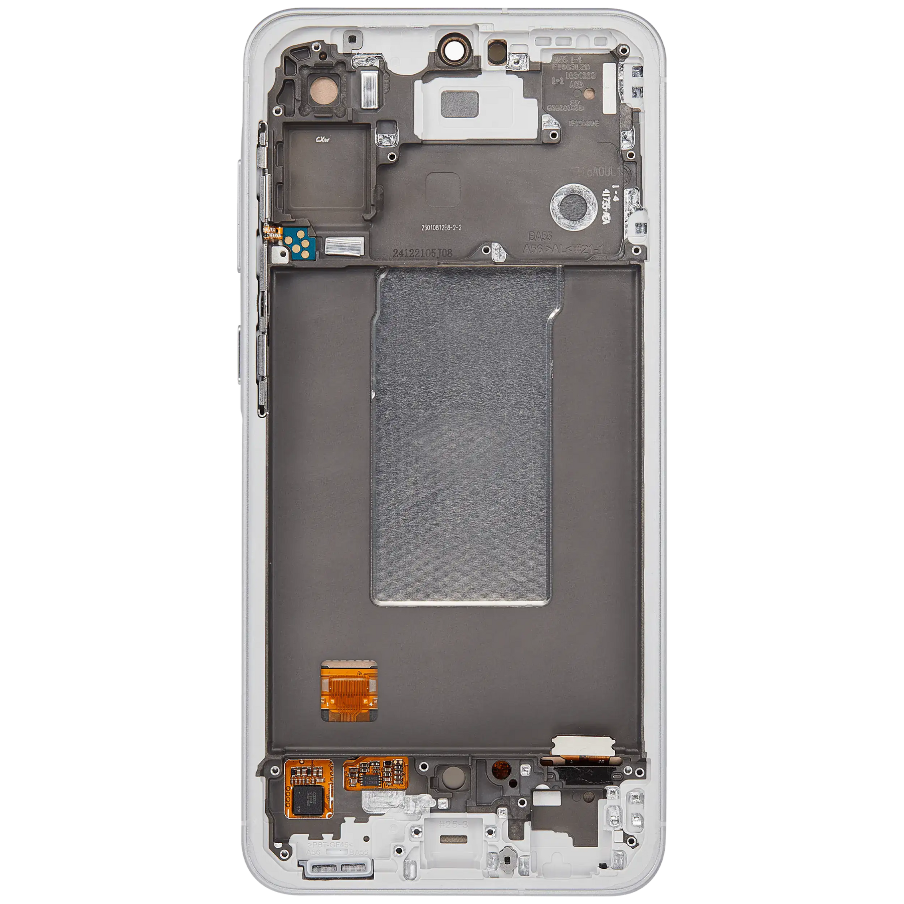 OLED Assembly With Frame Compatible For Samsung Galaxy A56 5G Replacement (A566 / 2025) (Refurbished) (Lightgray)