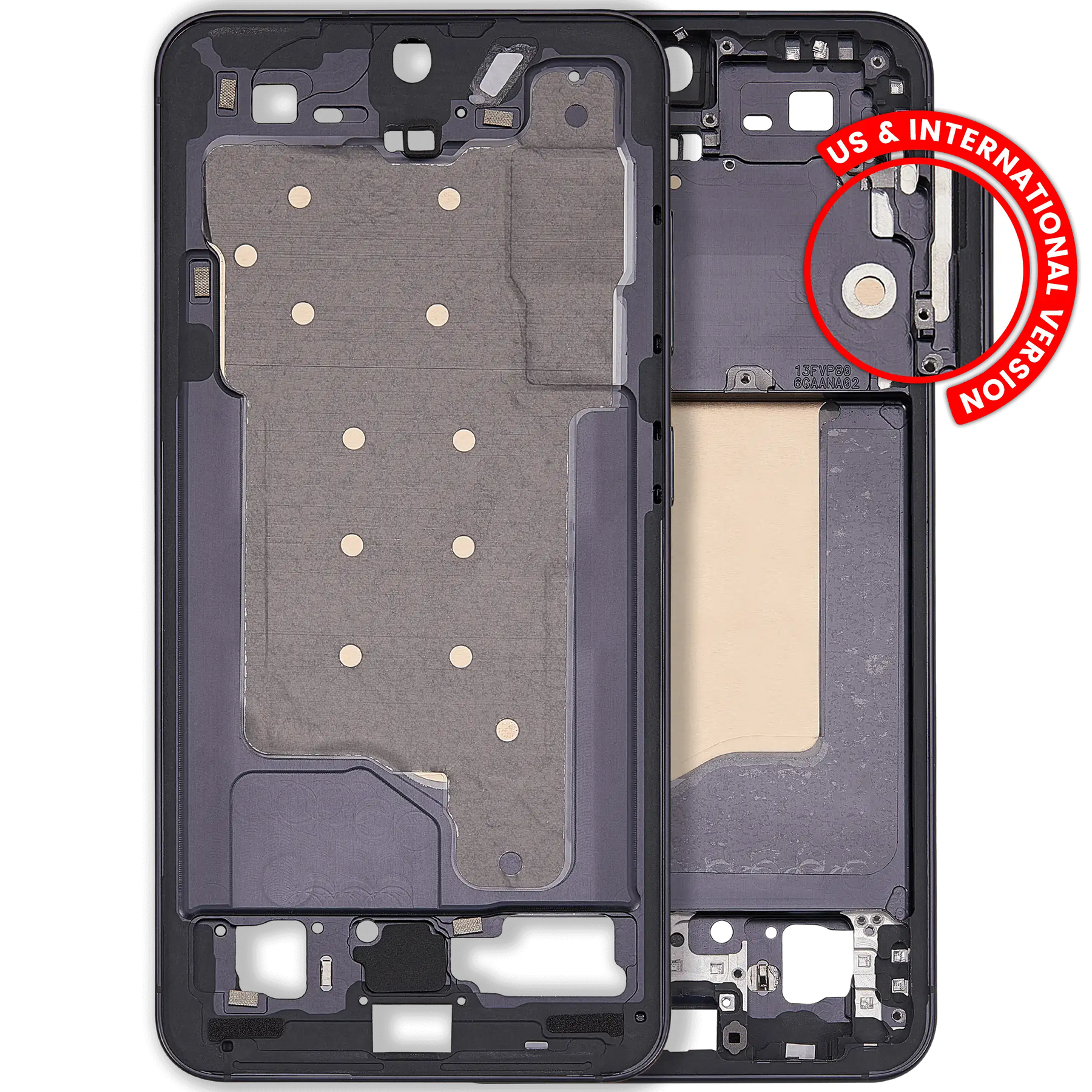 Replacement Mid-Frame Housing Compatible For Samsung Galaxy S25 5G (US & International Version) (Blue Black)