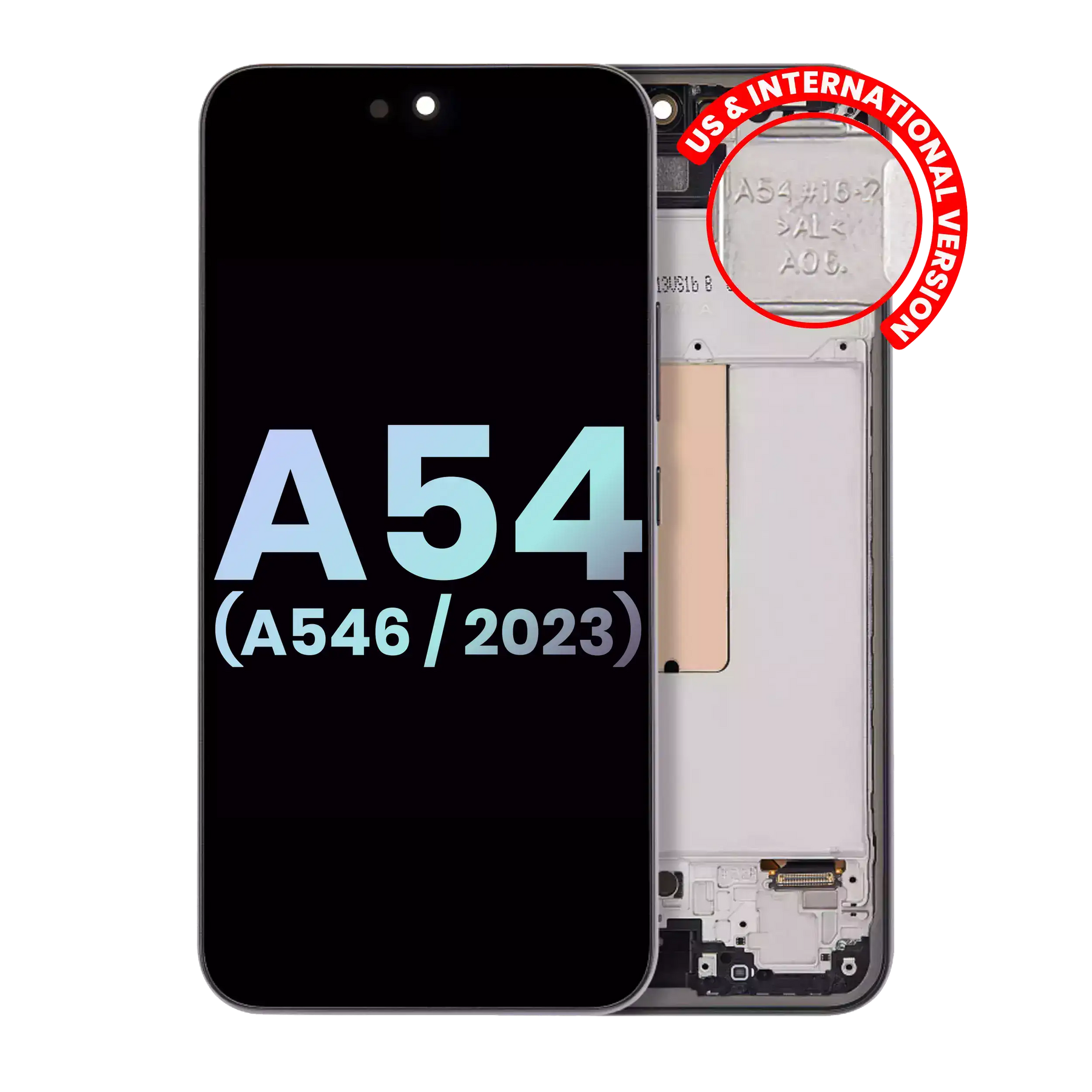 OLED Assembly With Frame Compatible For Samsung Galaxy A54 5G Replacement (A546 / 2023) (US & International Version) (Service Pack) (Graphite)