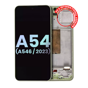 OLED Assembly With Frame Compatible For Samsung Galaxy A54 5G Replacement (A546 / 2023) (US & International Version) (Service Pack) (Lime)