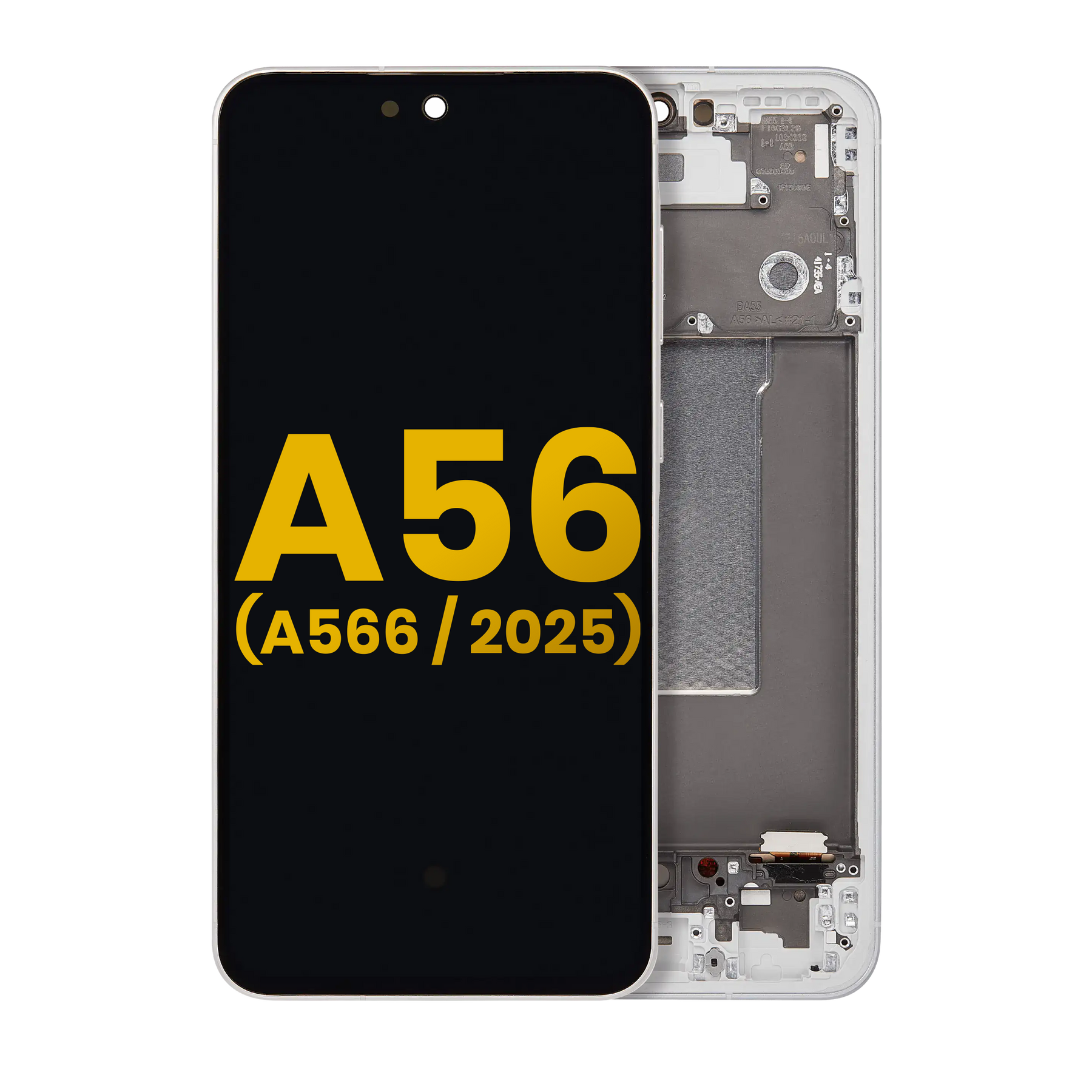 OLED Assembly With Frame Compatible For Samsung Galaxy A56 5G Replacement (A566 / 2025) (Refurbished) (Lightgray)