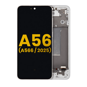 OLED Assembly With Frame Compatible For Samsung Galaxy A56 5G Replacement (A566 / 2025) (Refurbished) (Lightgray)