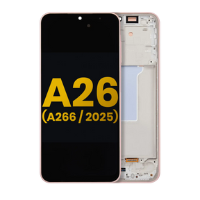 OLED Assembly With Frame Compatible For Samsung Galaxy A26 5G (A266 / 2025) (Refurbished) (Peach Pink)