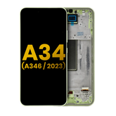OLED Assembly With Frame Compatible For Samsung Galaxy A34 5G (A346 / 2023) (Refurbished) (Lime)