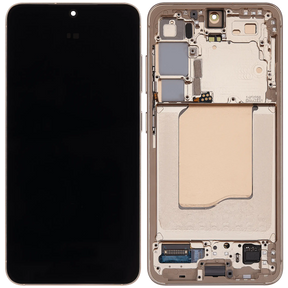 OLED Assembly With Frame Compatible For Samsung Galaxy S25 5G Replacement (US & International Version) (Refurbished) (Pink Gold)